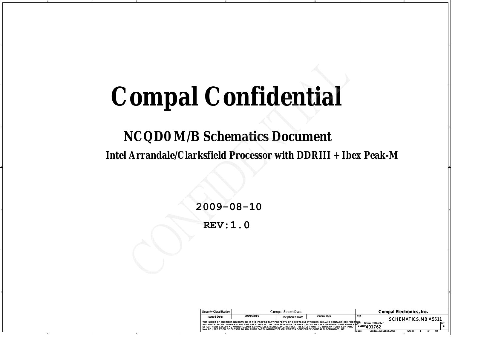 Compal LA-5511P NCQD0, Aspire 5940, Aspire 5940G, Aspire 5942, Aspire 5942G Schematic