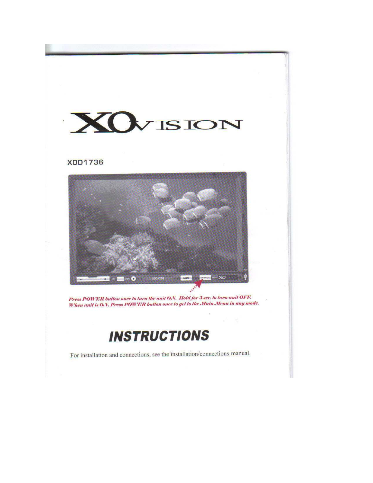 XO Vision XOD1736 Owners Manual