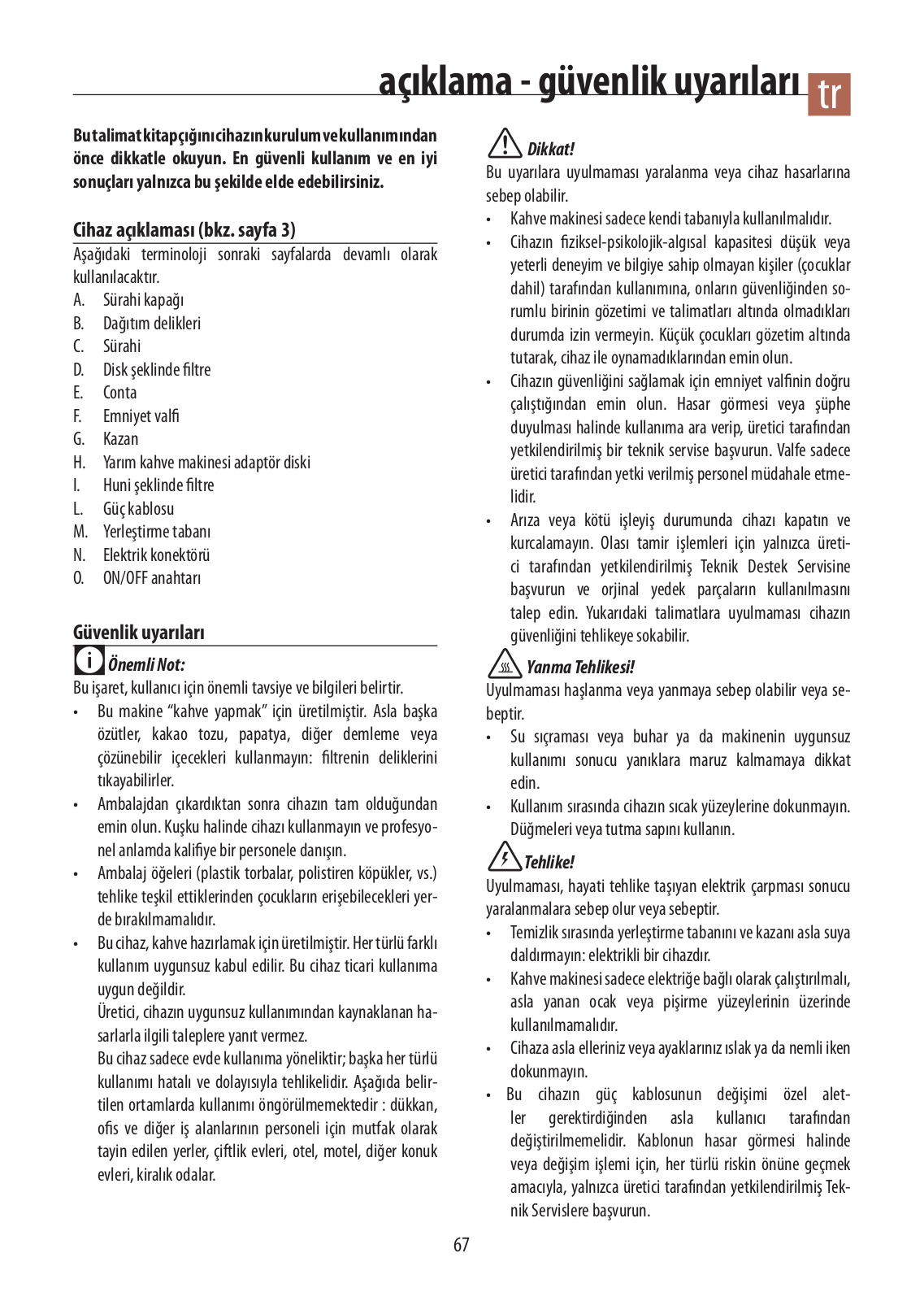 Delonghi EMKM4.B, EMKM6.B Instruction manuals