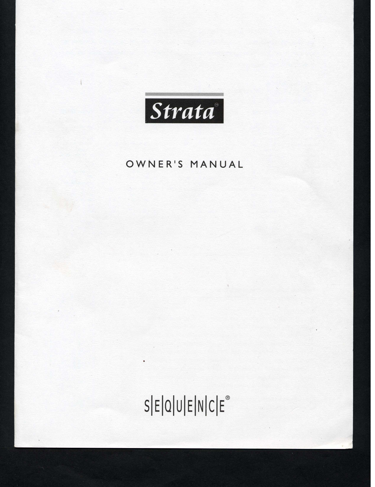 Sequence Design Strata 1000 Owners manual