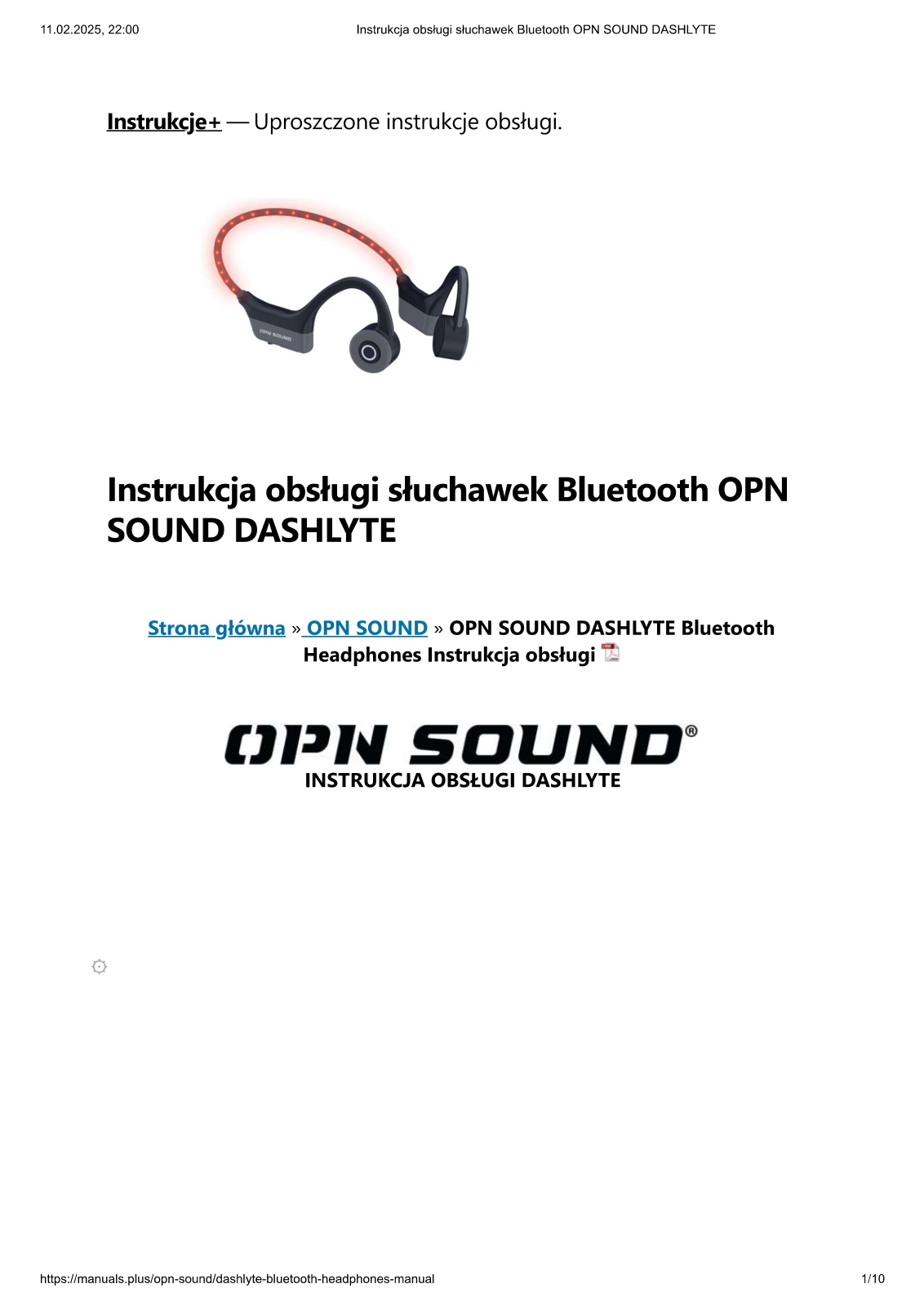 OPN SOUND Dashlyte User guide - ManualMachine.com