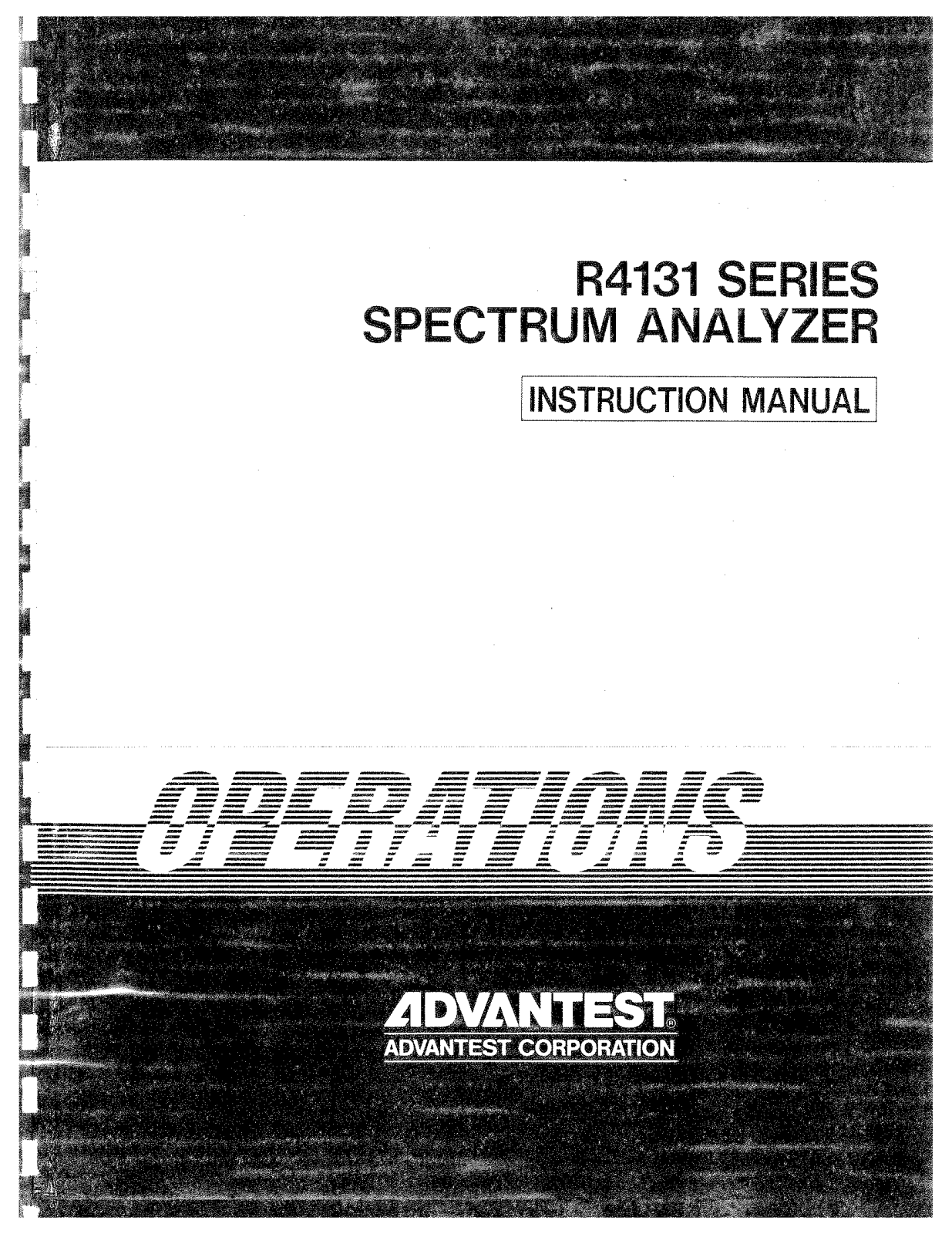 Advantest Corporation R4131DN, R4131D, R4131C, R4131CN Instruction Manual