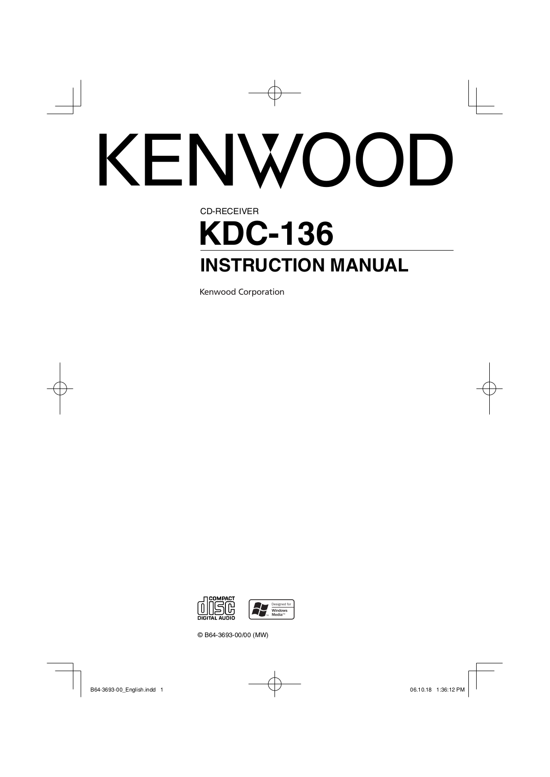 Kenwood KDC-136 User Manual