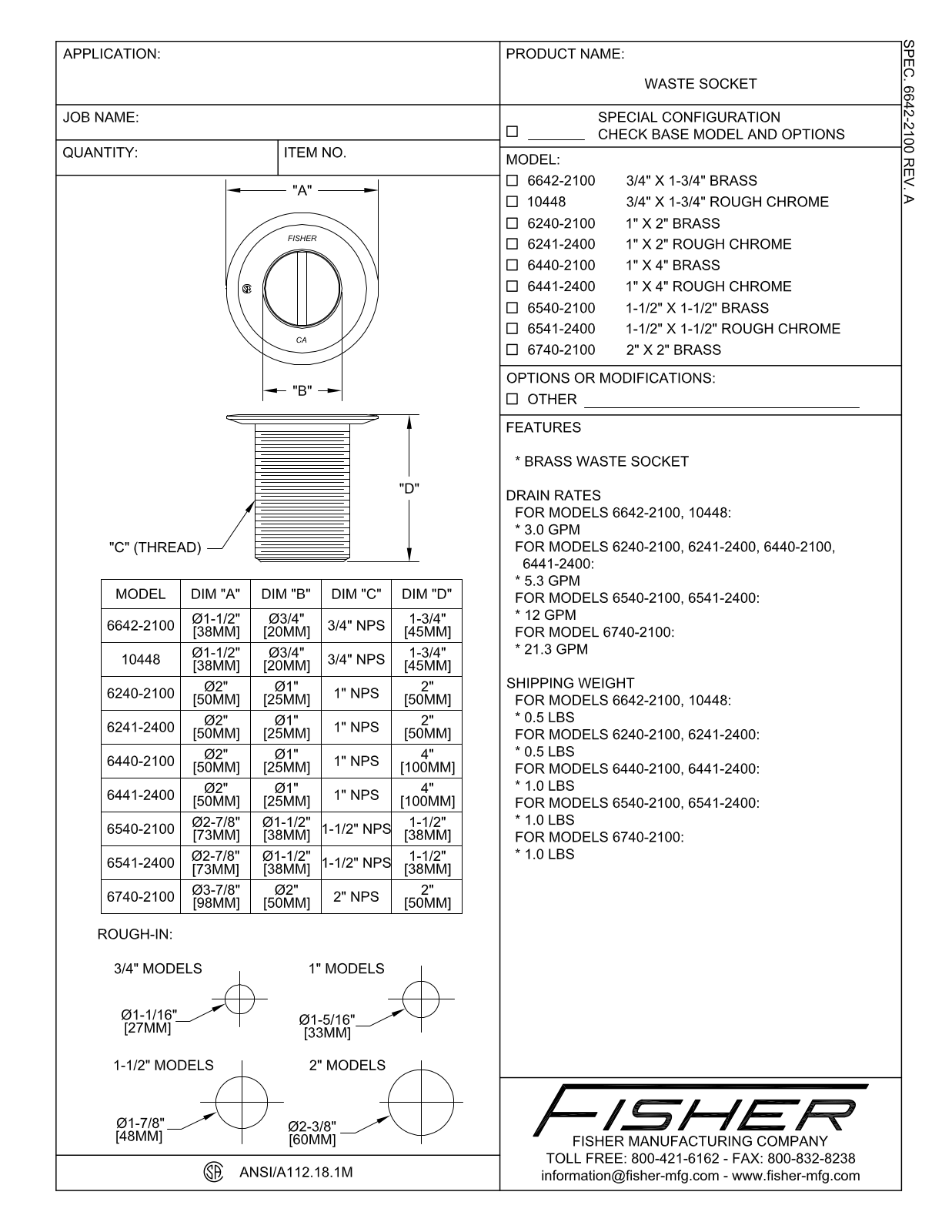 Fisher Manufacturing 6540-2400 User Manual