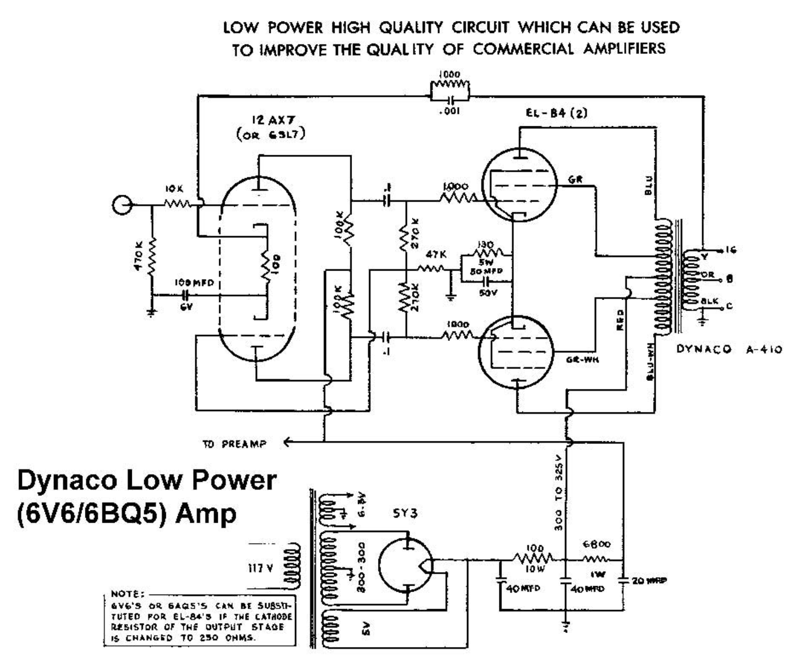 Dynaco 6V6-6BQ5 Schematic