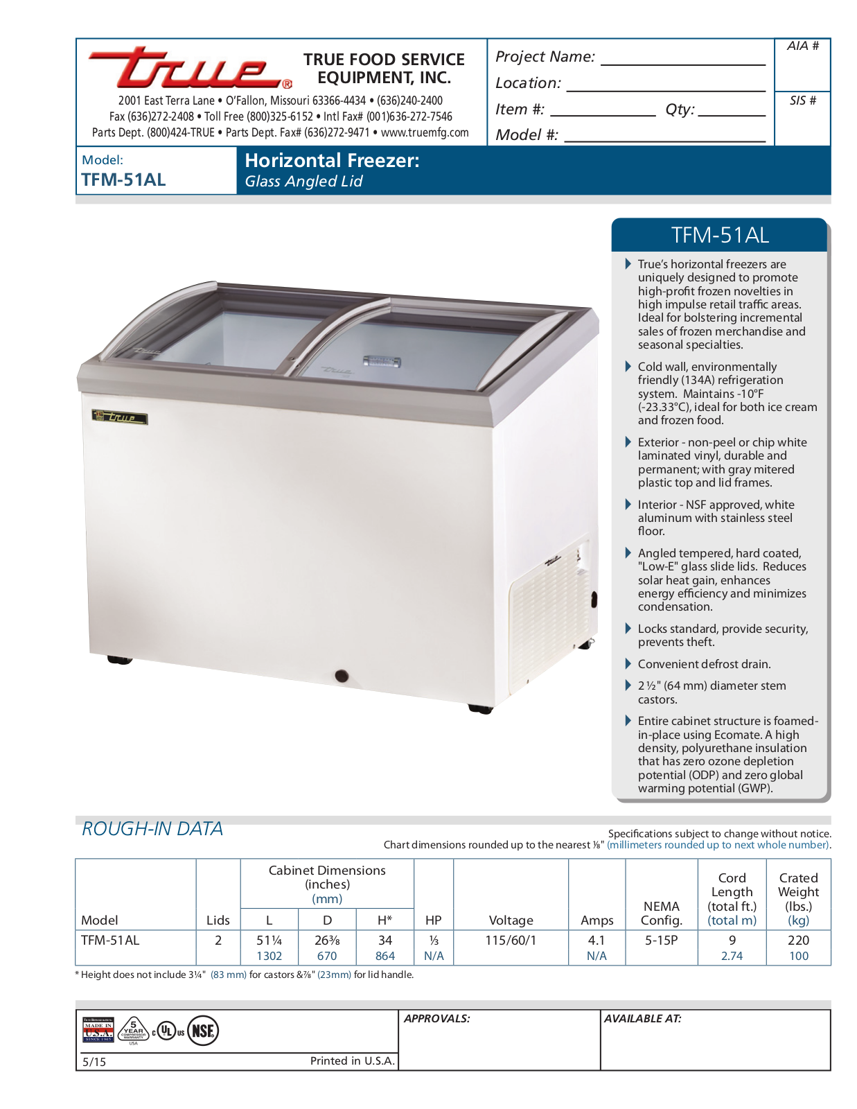 True TFM-51AL User Manual