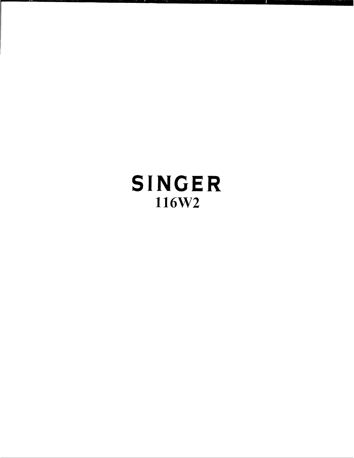 SINGER 116W2 Parts List