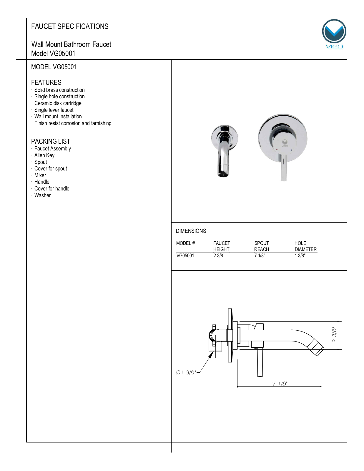 Vigo VG05001 User Manual