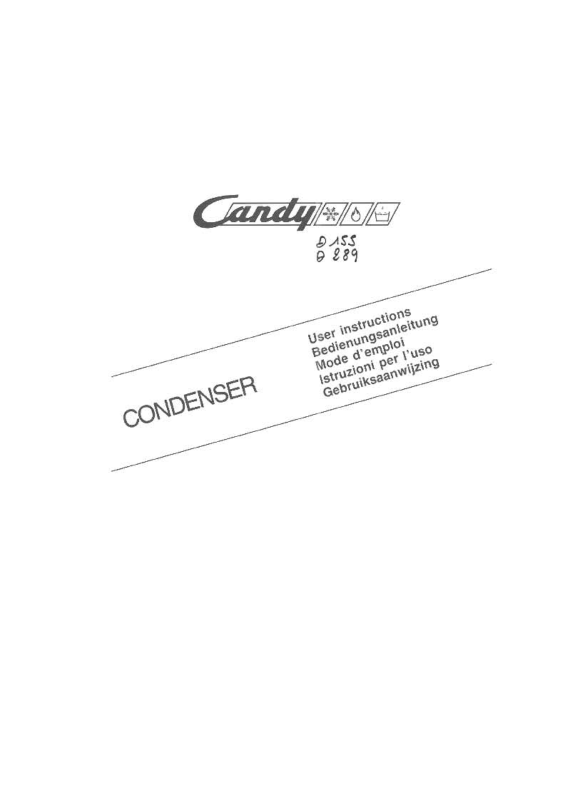 CANDY D 155 RX TB, D 289 RX User Manual