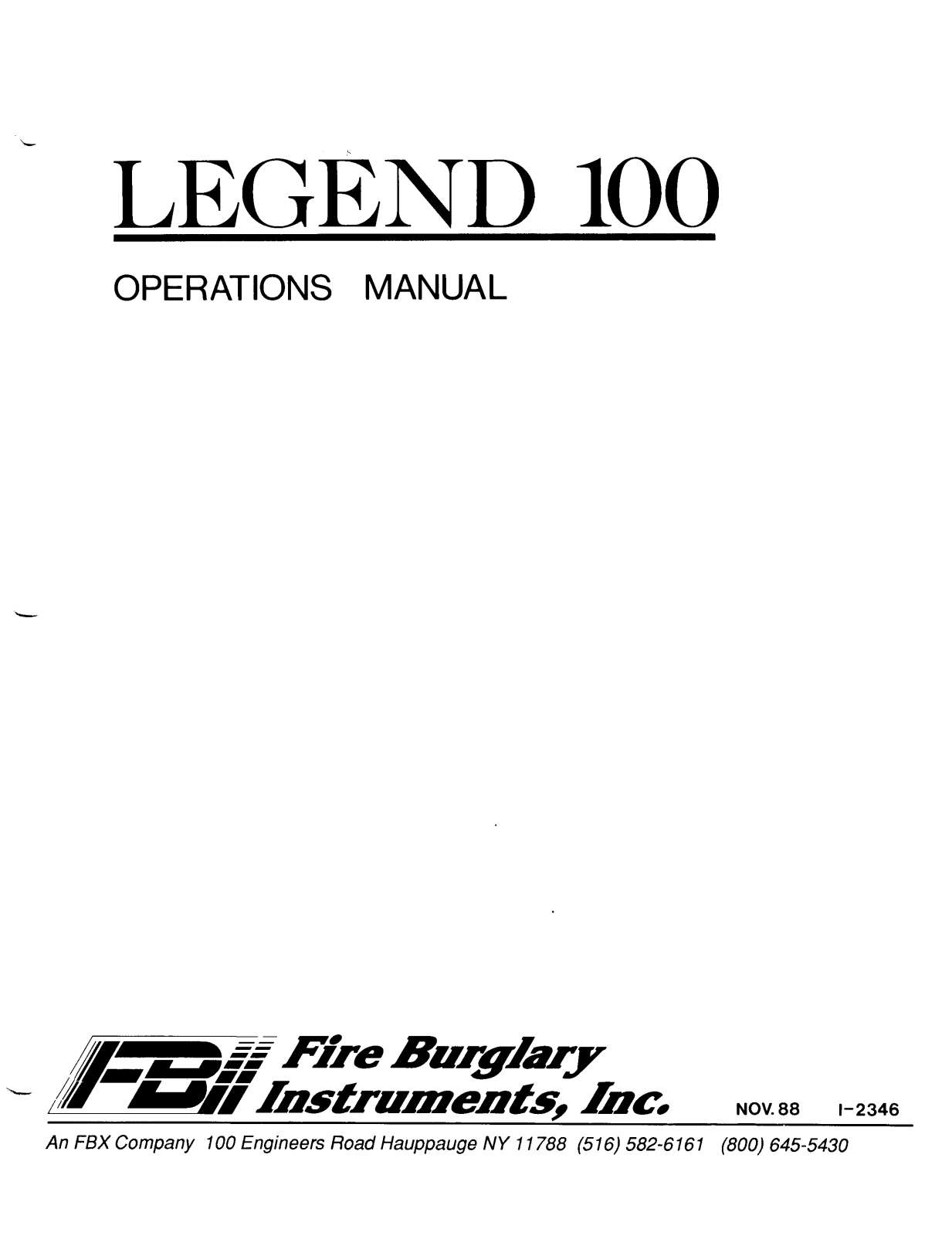 Fbii LEGEND-100 User Manual