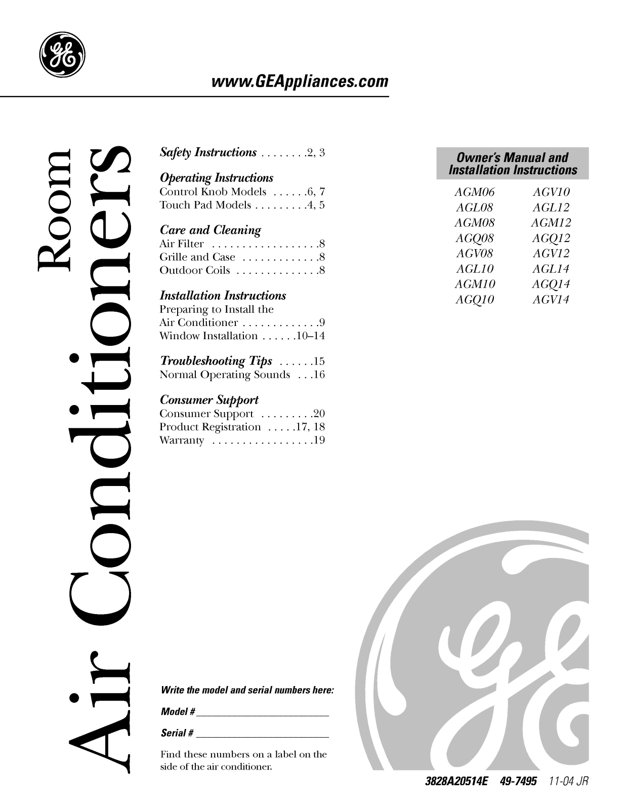 LG AGQ12DHG1 User Manual