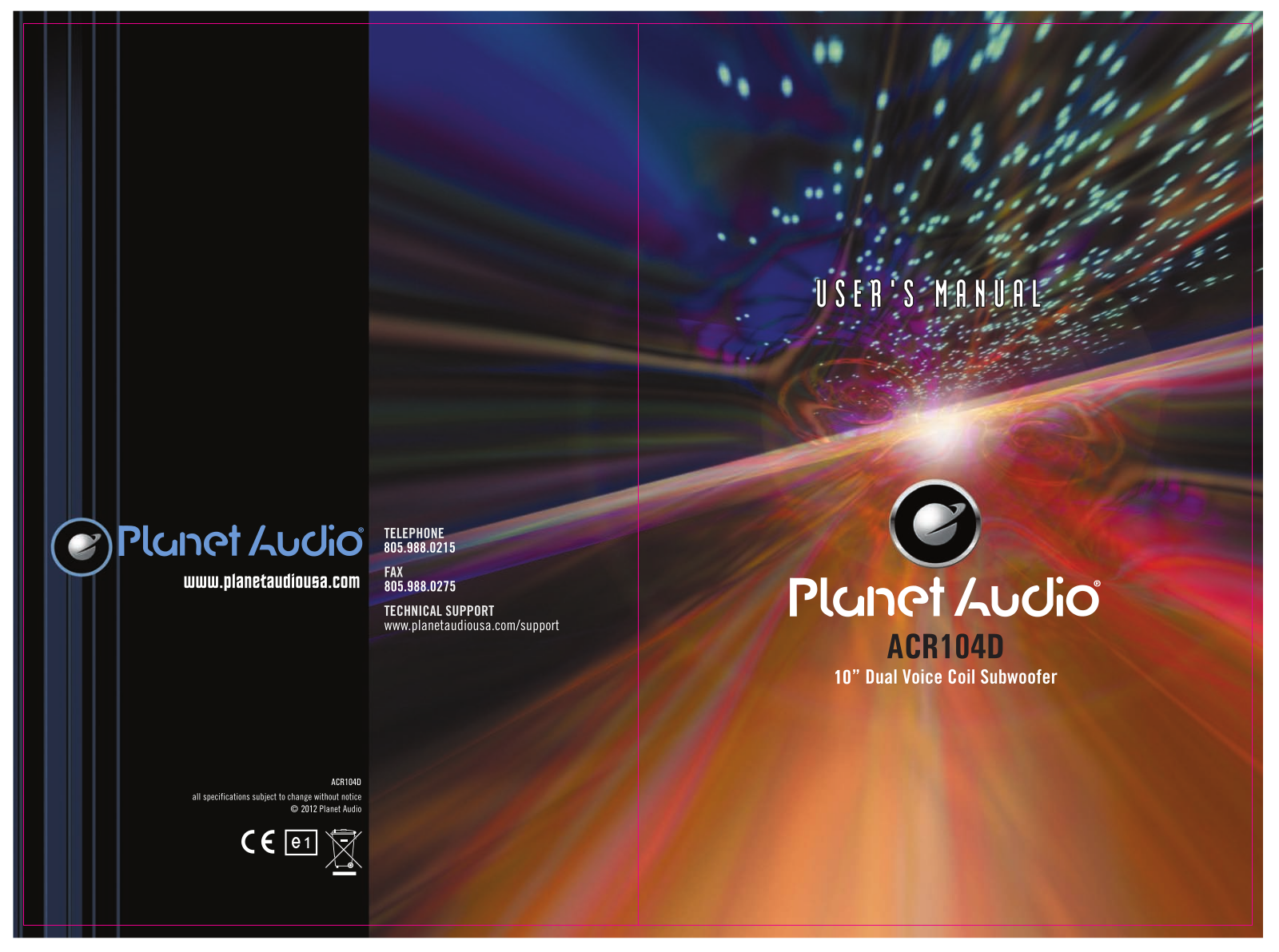 Planet Audio ACR104D User Manual