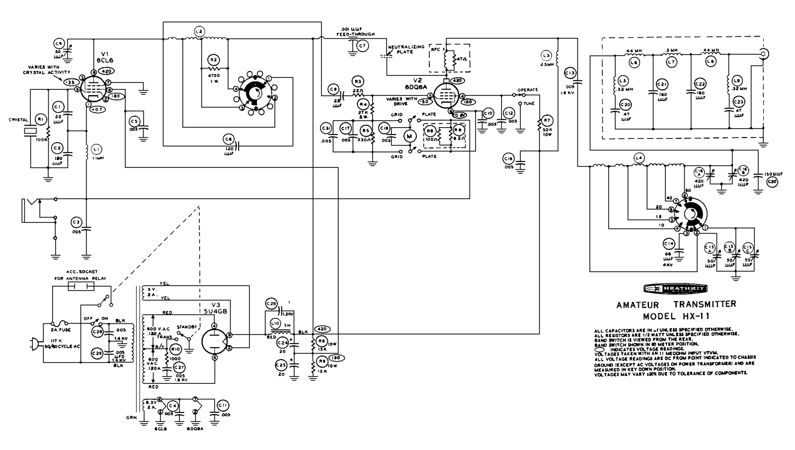 Heathkit HX-11 Schematic