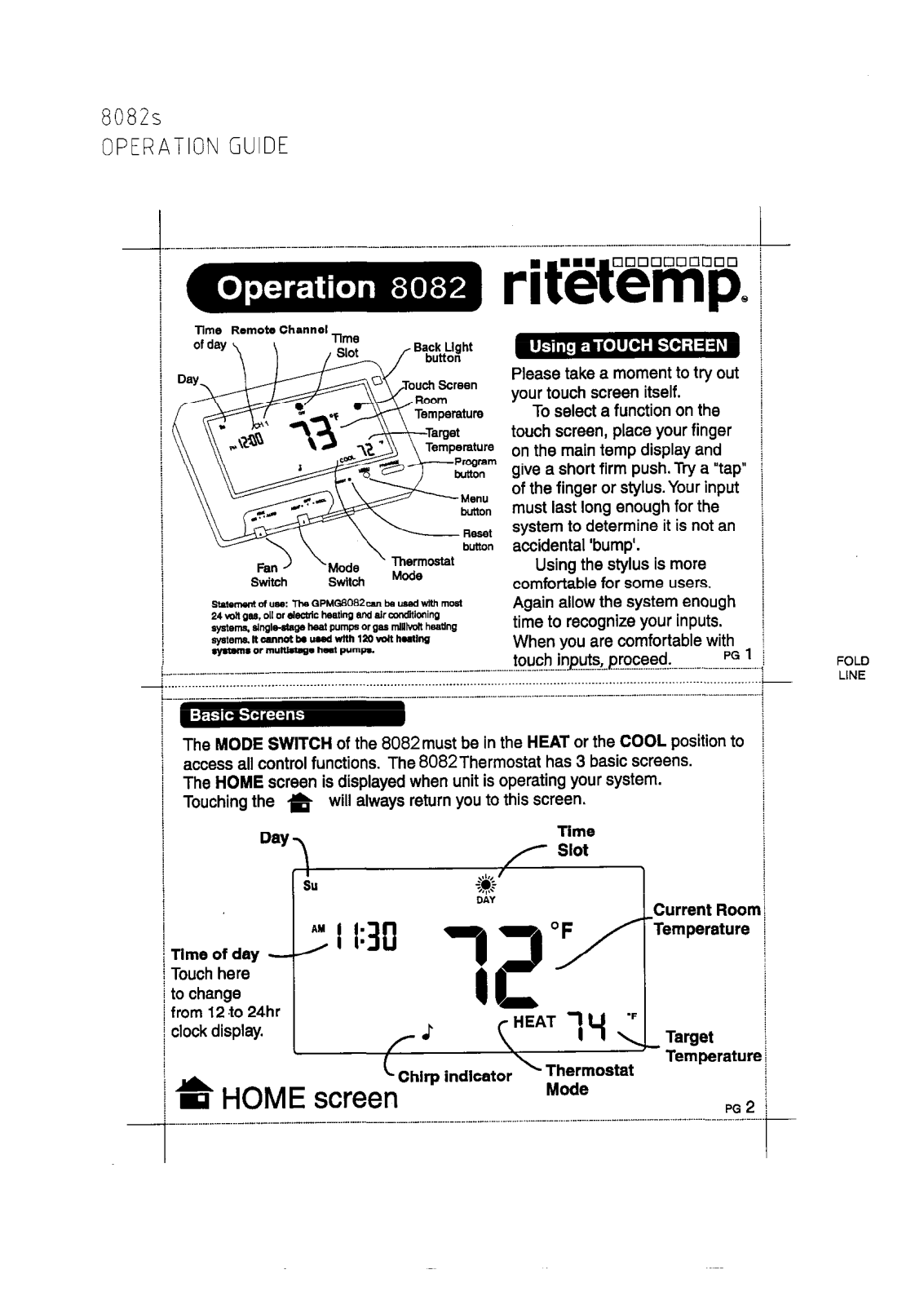 Radio Thermostat of America 785605 Users Manual