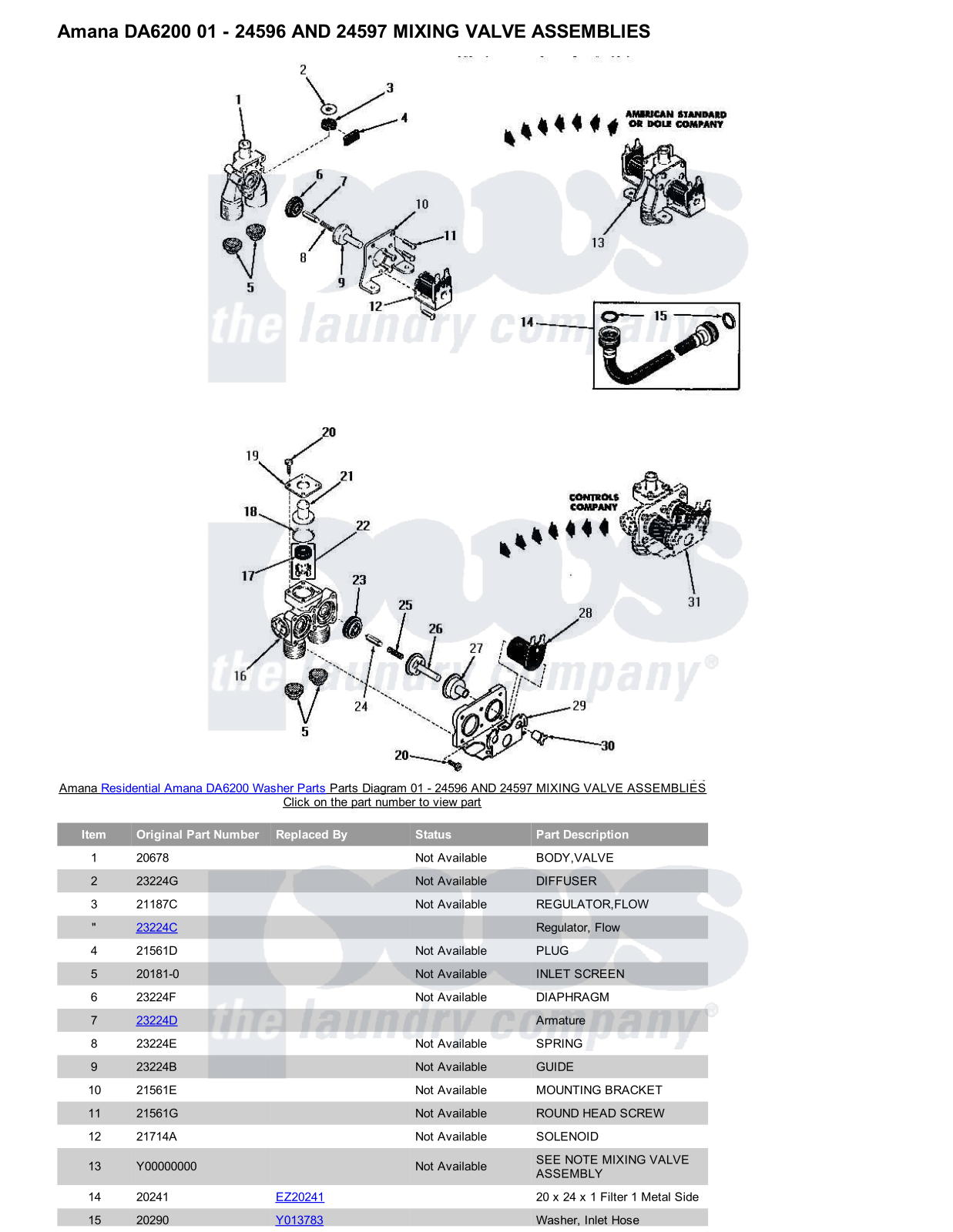 Amana DA6200 Parts Diagram