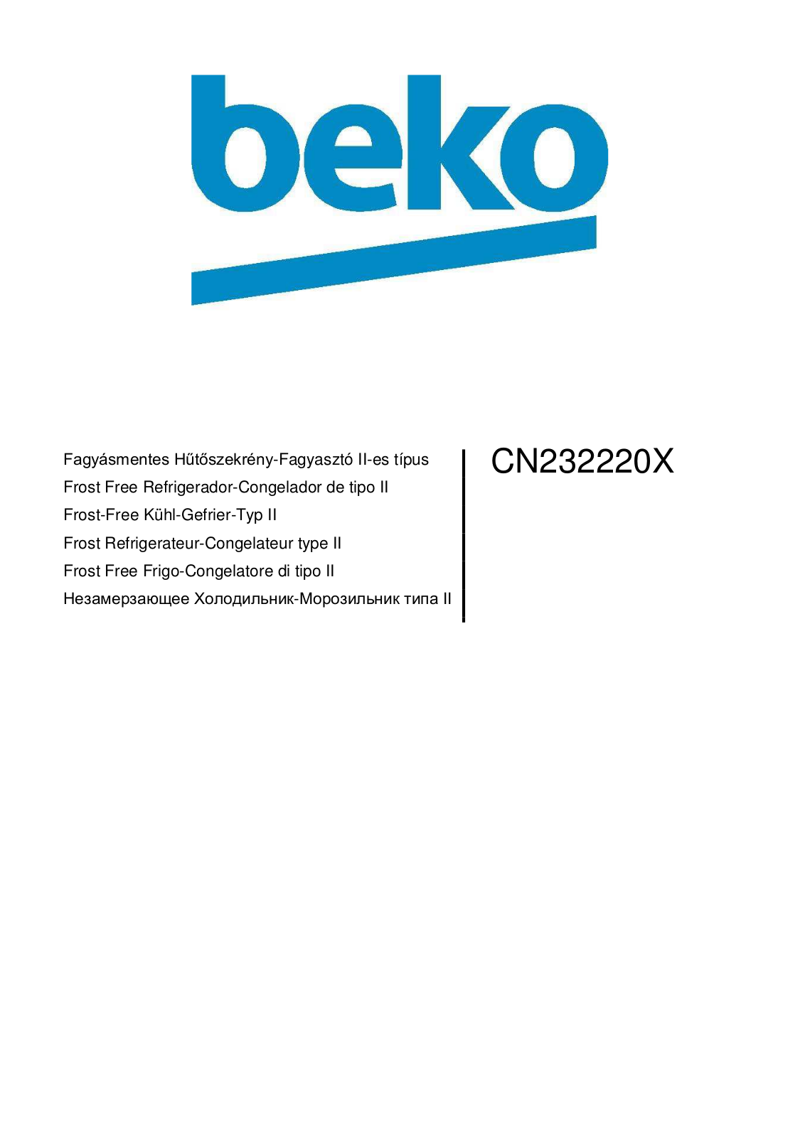 Beko CN 232220 X User manual