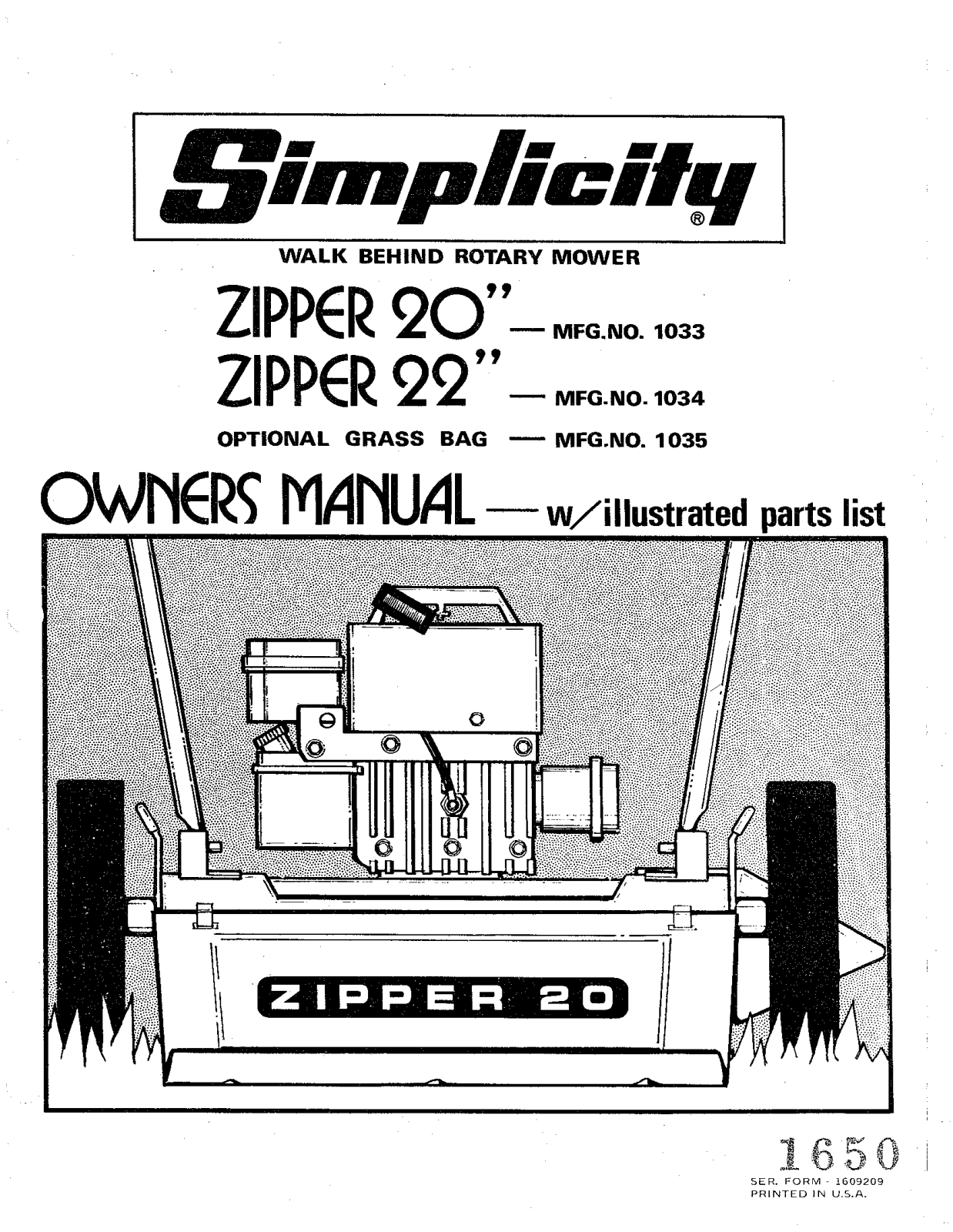 Snapper 1035, 1034, 1033 User Manual