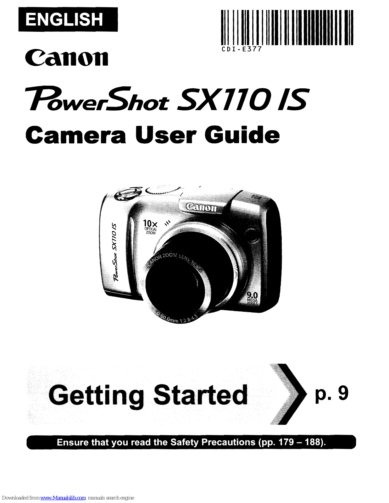 Canon PowerShot SX110 IS, 2666b001, 3190b001, 3190B009AA, SX110IS - PowerShot IS Digital Camera User Manual