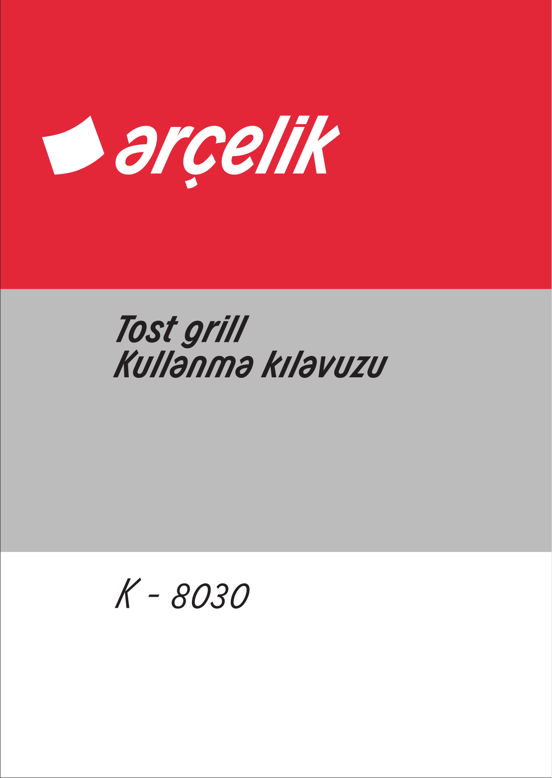 Arçelik K8030 User manual - ManualMachine.com