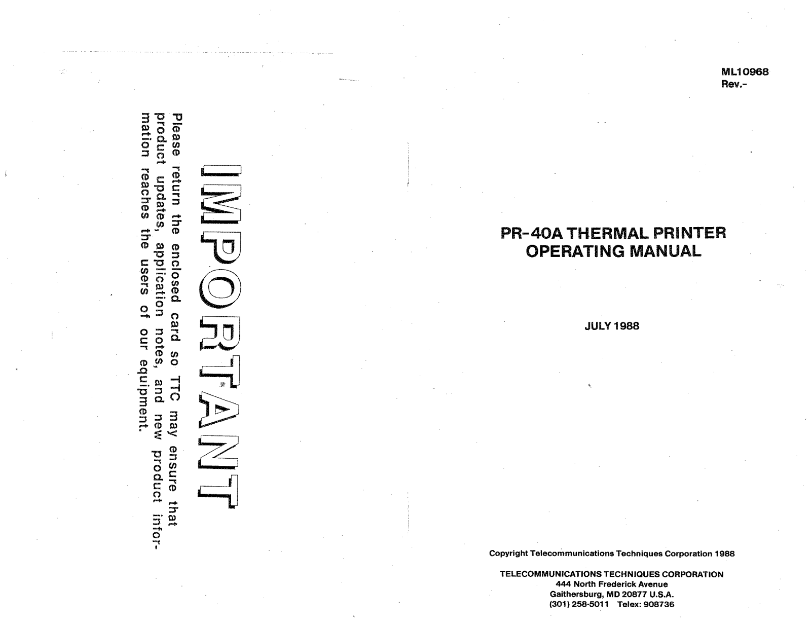 JDSU PR40A Instruction Manual - ManualMachine.com