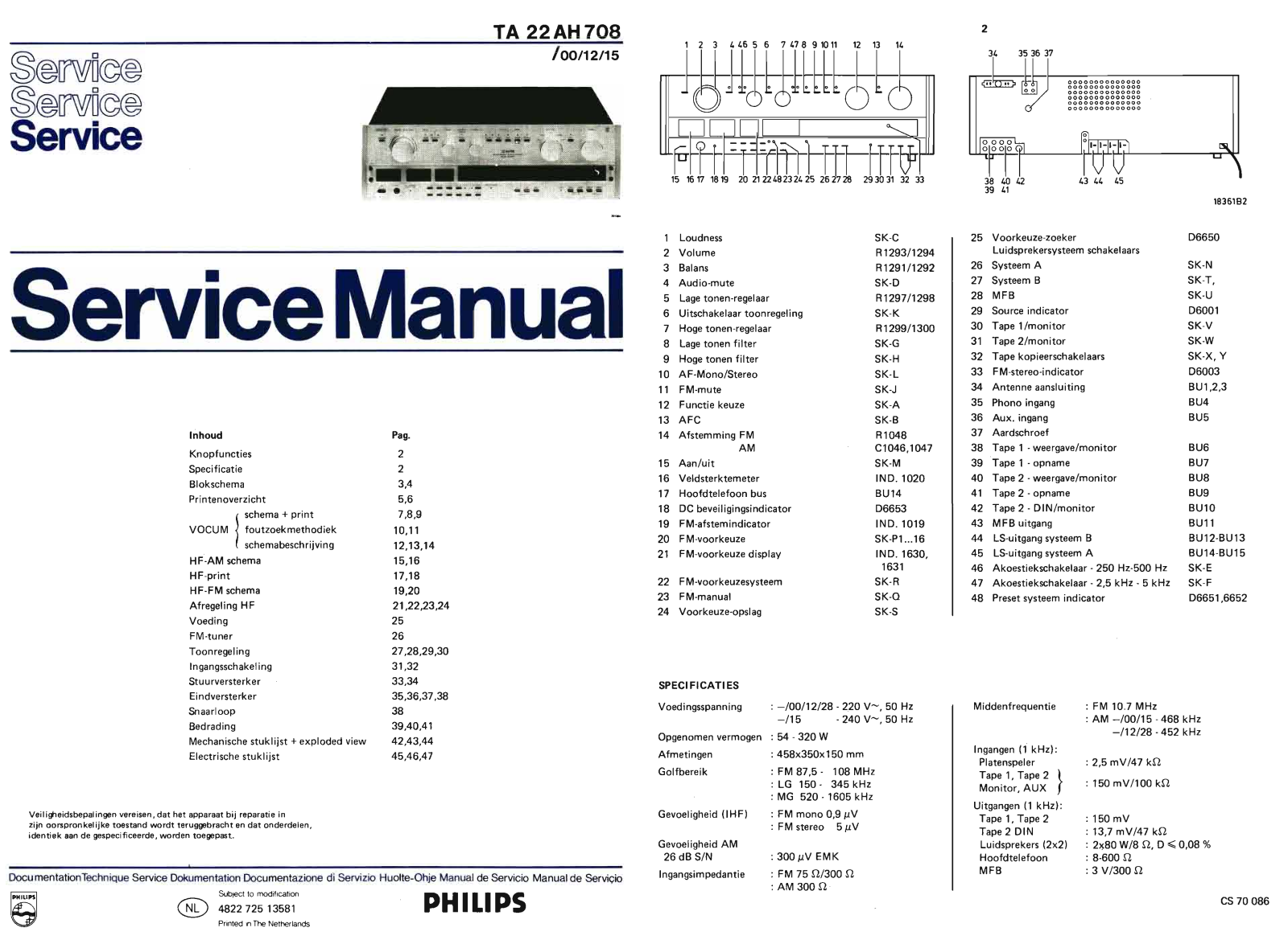 Philips AH-708 Service Manual