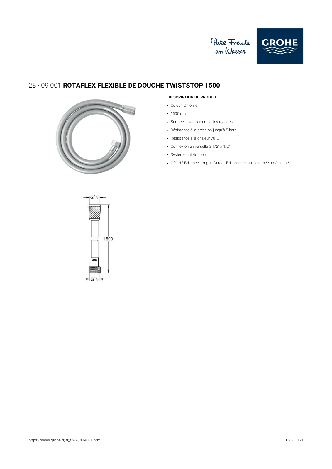 Grohe 28409001 Specification - ManualMachine.com