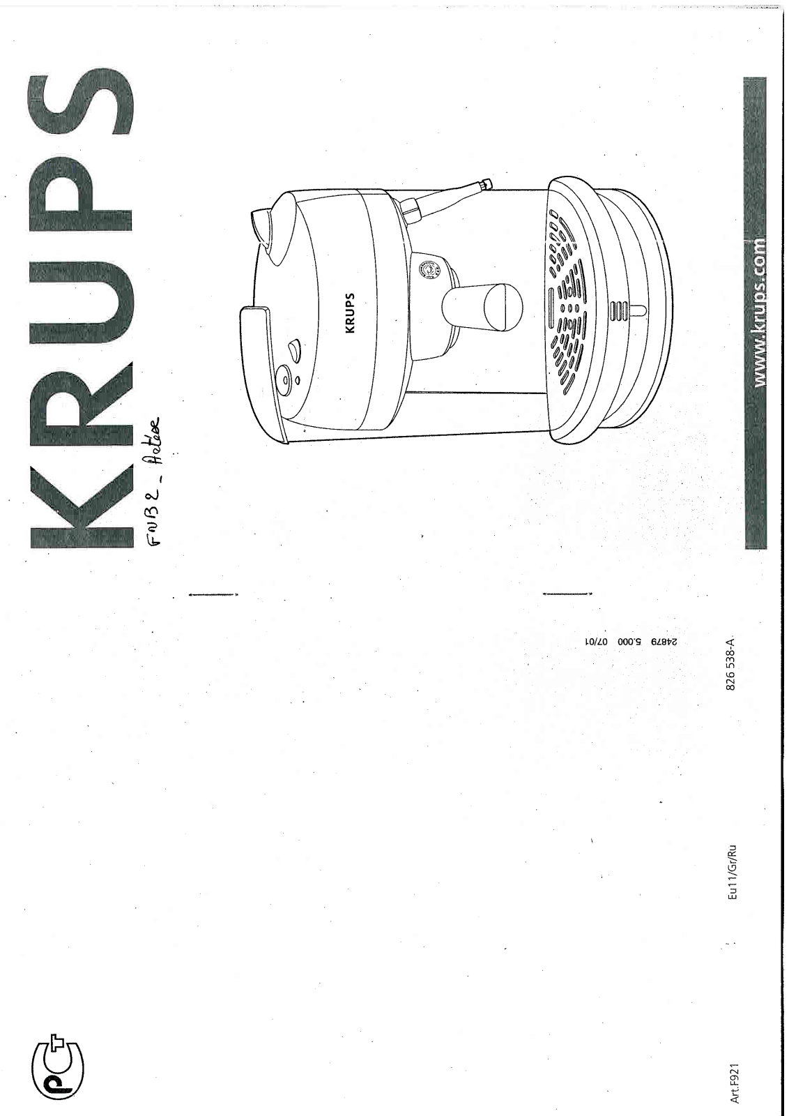 Krups FNB2 User Manual