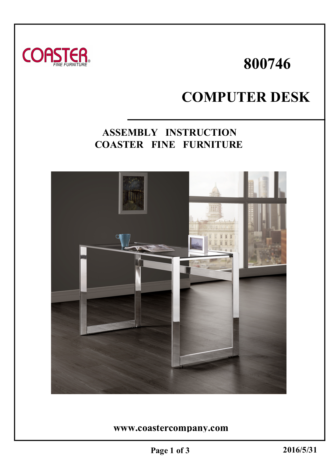 Coaster 800746 Assembly Guide - ManualMachine.com