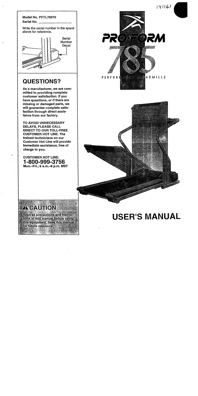 ProForm PFTL78570 User Manual