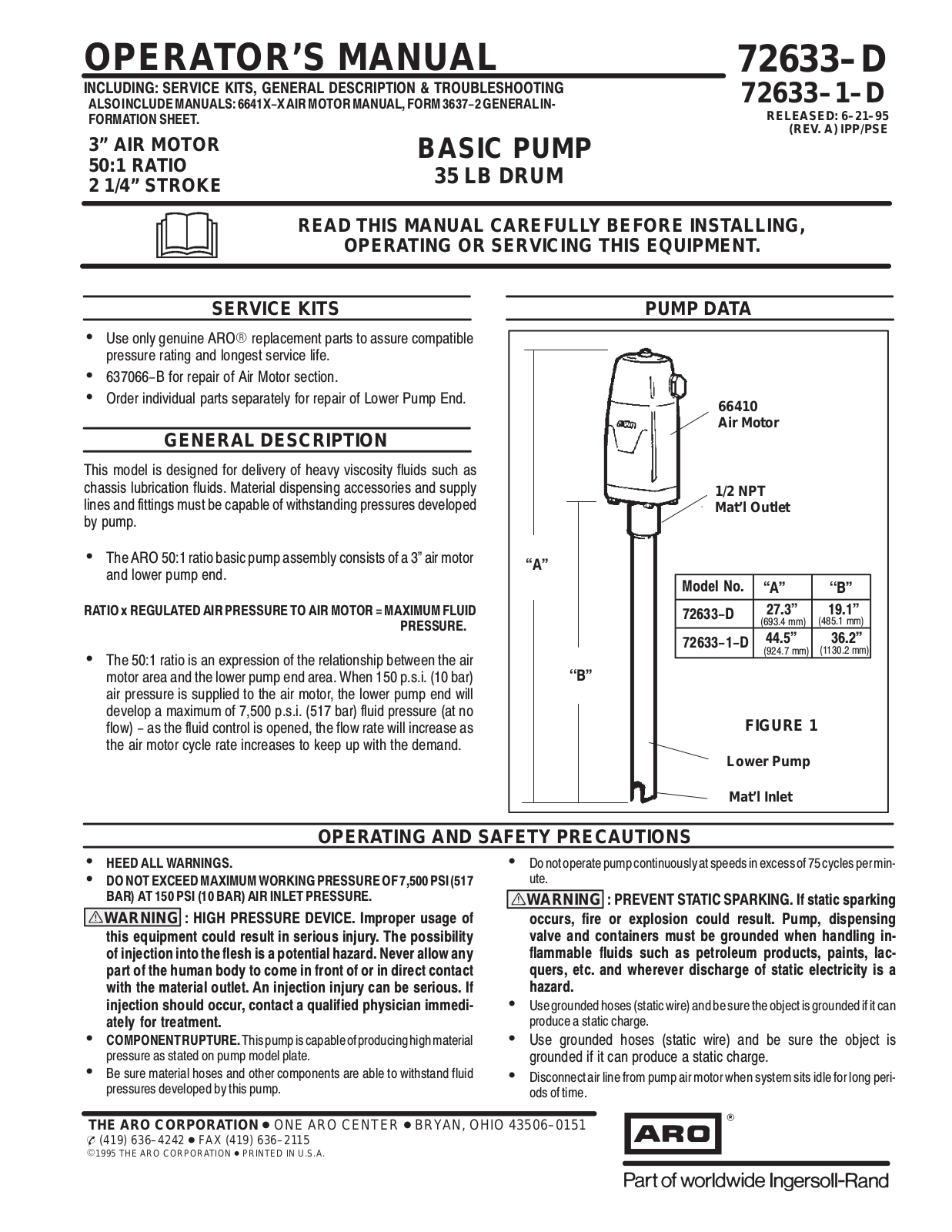 Ingersoll-Rand 72633-D User Manual