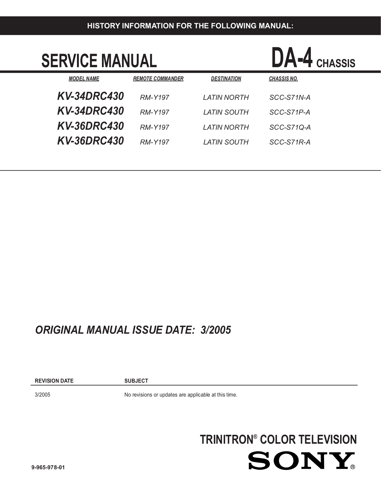 SONY 36AF61CD Diagram