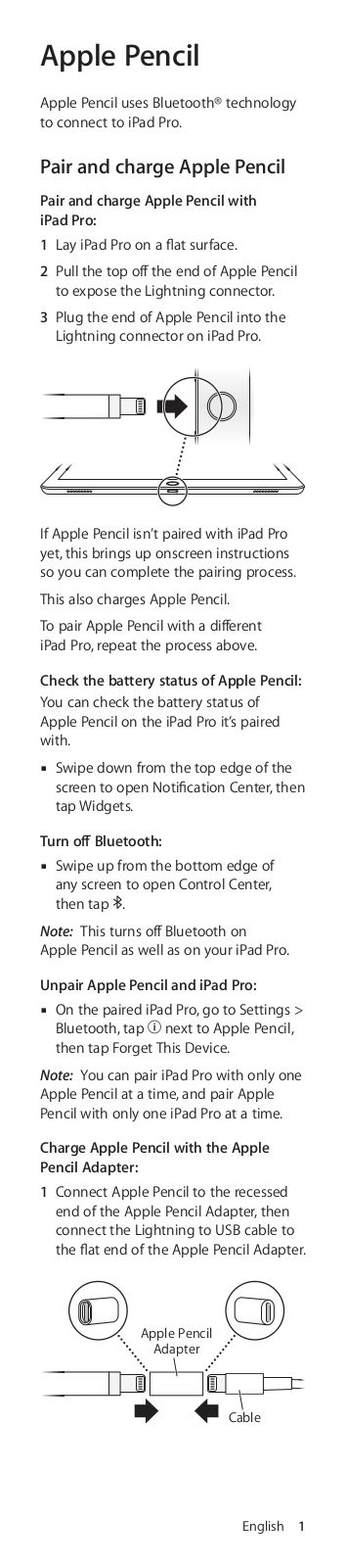 Apple Pencil (1e generatie) User manual