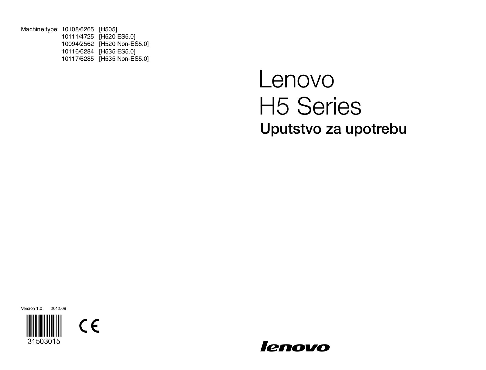 Lenovo H505, H520, H535 User Guide