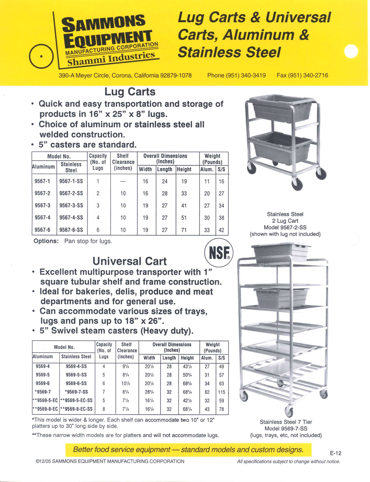 Sammons Equipment 9567-1 User Manual