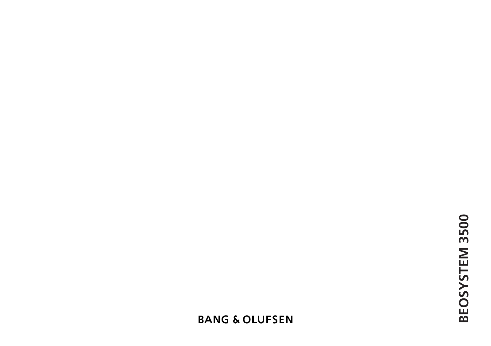 Bang Olufsen Beomaster 3500, Beosystem 3500 Owners Manual