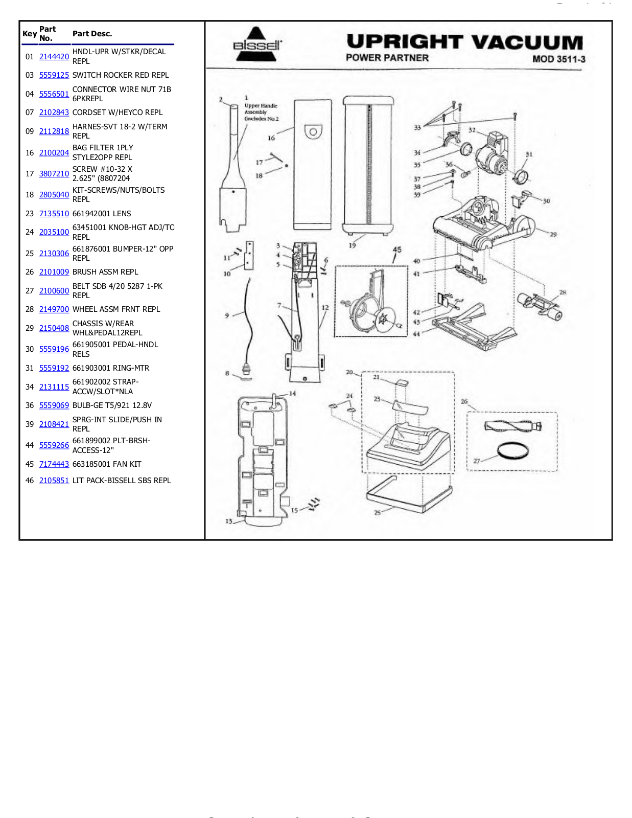 Bissell 3511-3 Owner's Manual