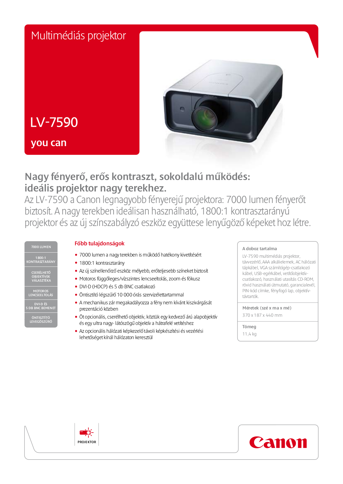 Canon LV-7590 BROCHURE