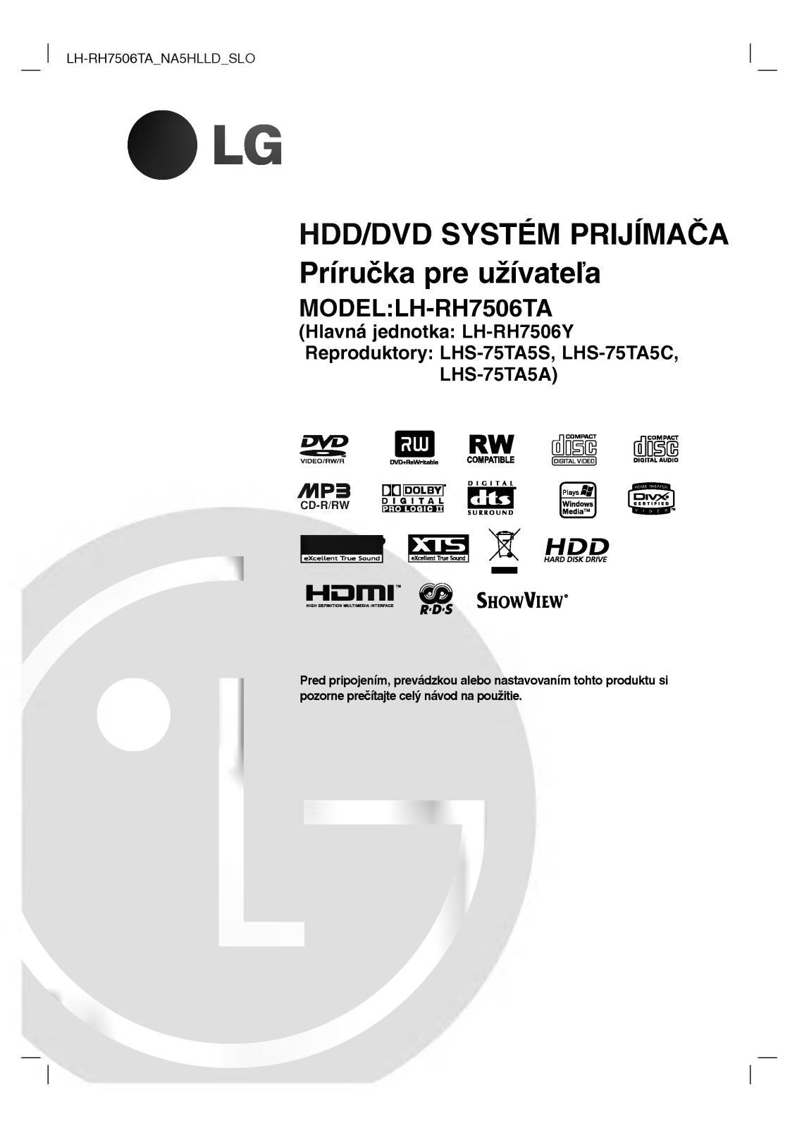 LG LH-RH7506TA User Guide