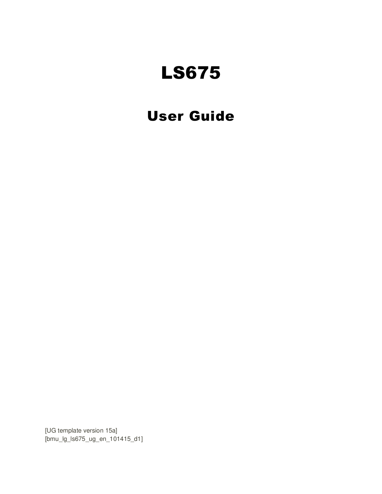 LG LS675 Users manual