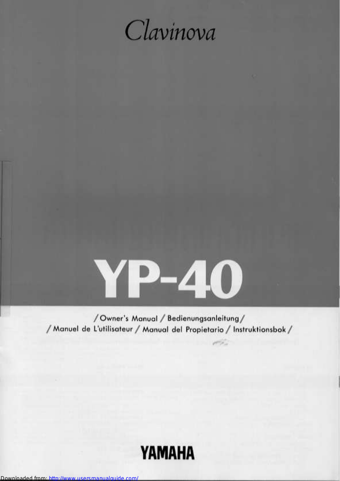 Yamaha Audio YP-40 User Manual