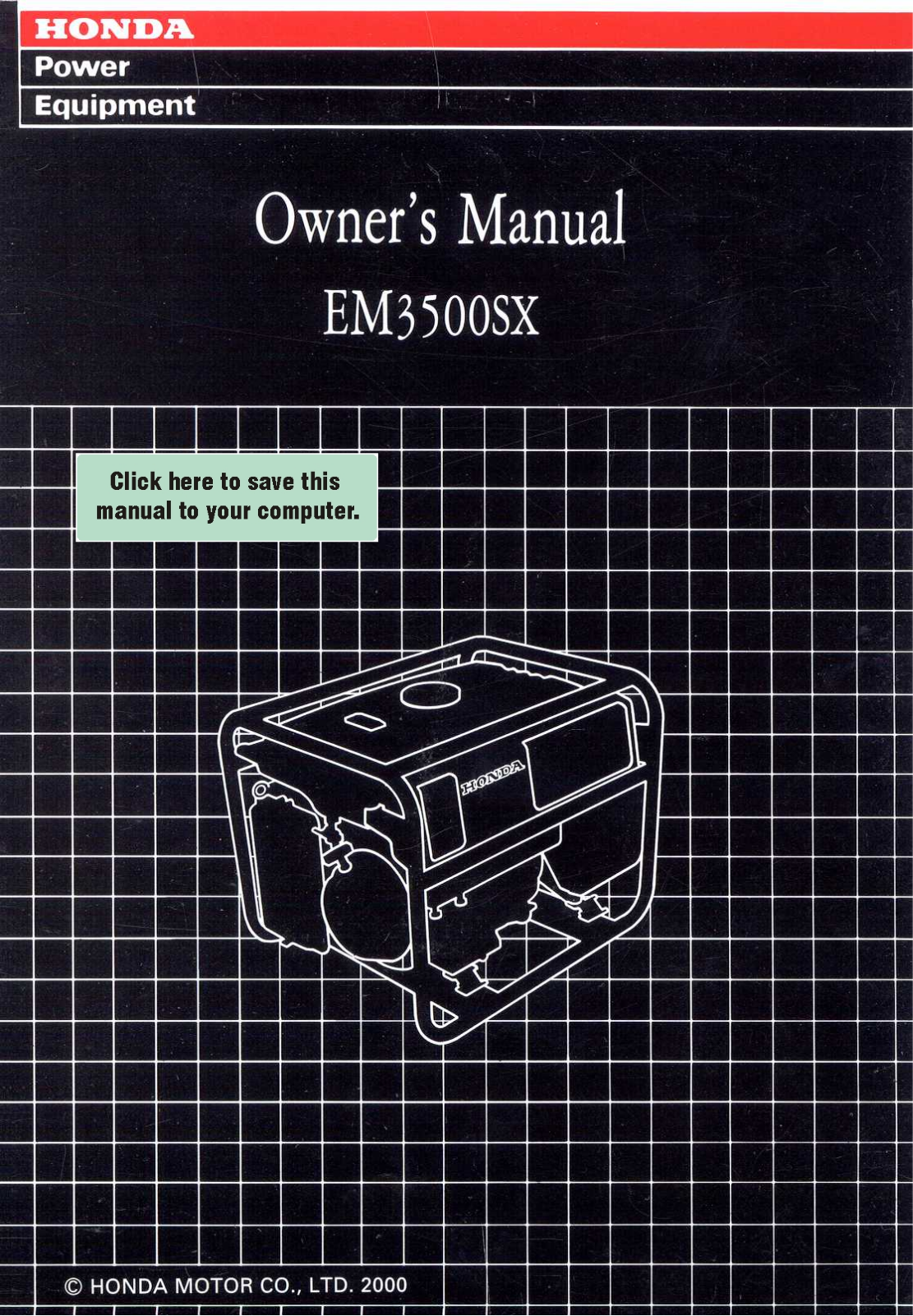 Honda Power Equipment EM3500SX User Manual