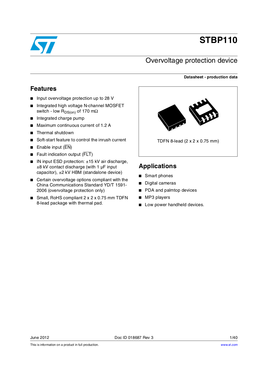 ST STBP110 User Manual