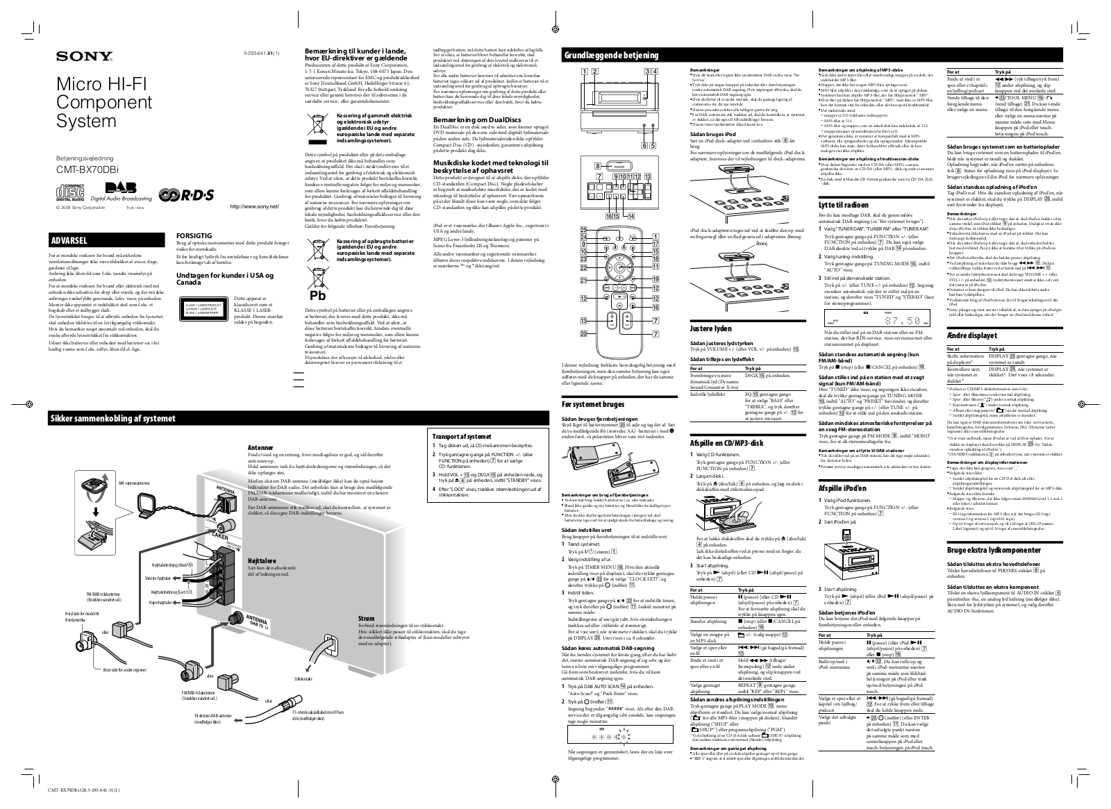 Sony CMT-BX70DBI Instructions for use