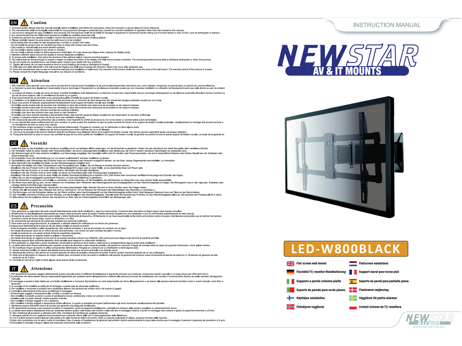 NewStar LED-W800BLACK User Manual