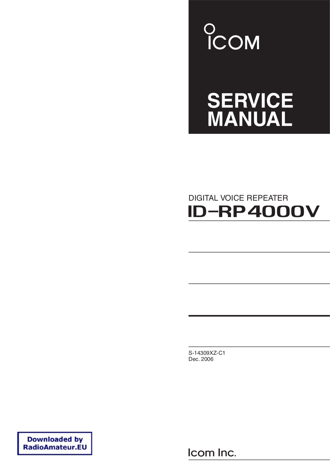 Icom D-STARID-RP4000V User Manual