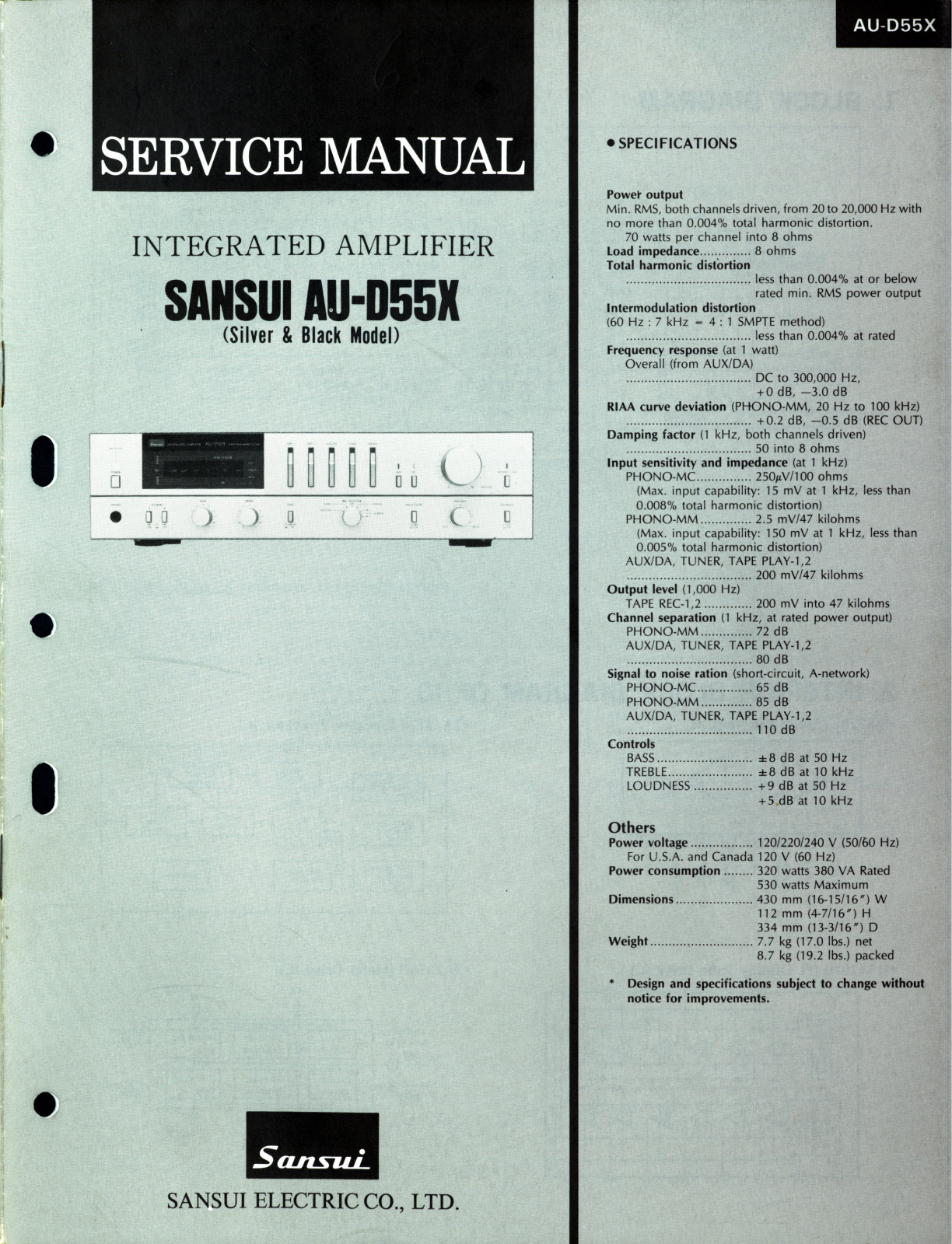 SANSUI AU-D55X Service Manual