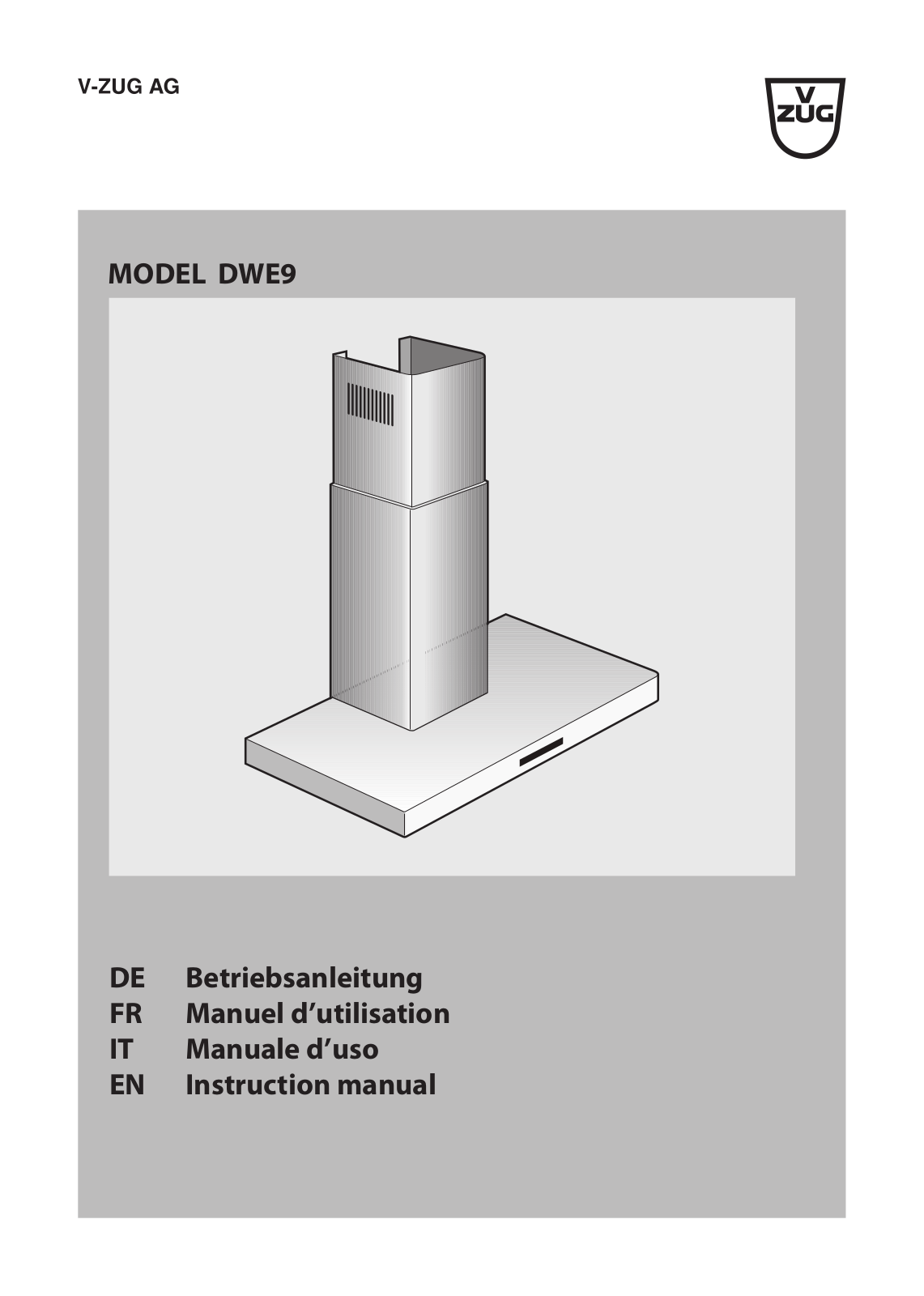 V-ZUG DW E User Manual