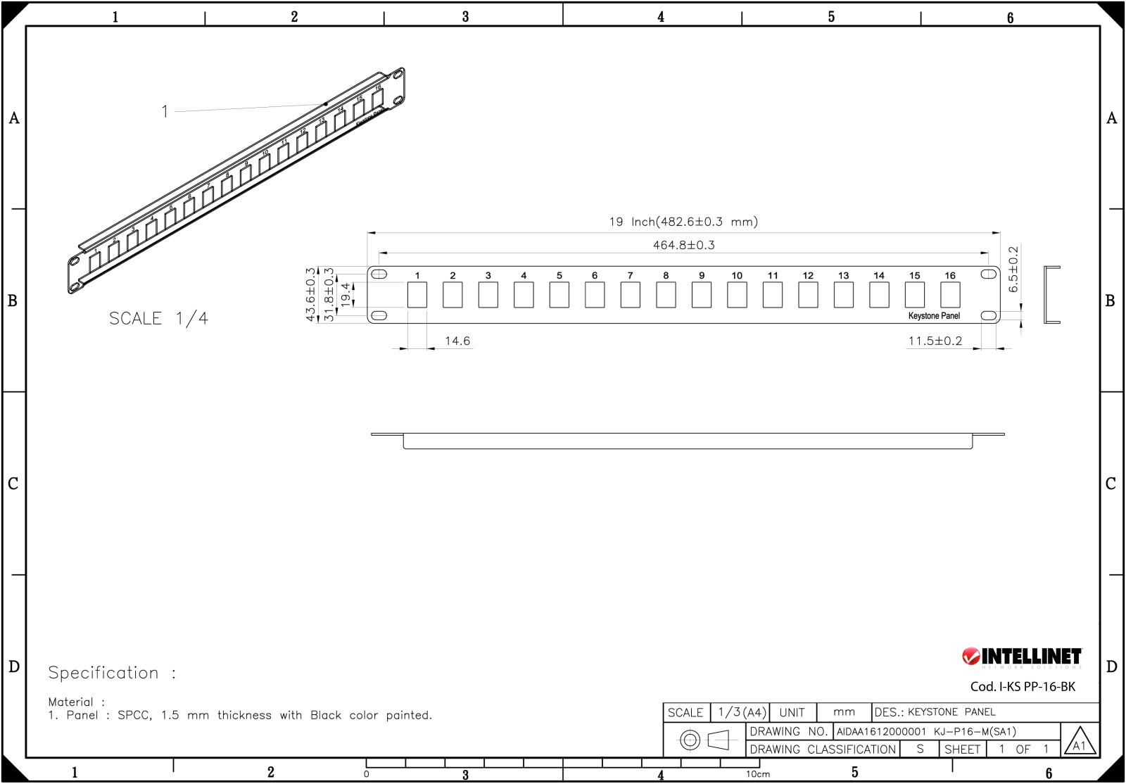 Intellinet I-KS PP-16-BK Drawing - ManualMachine.com