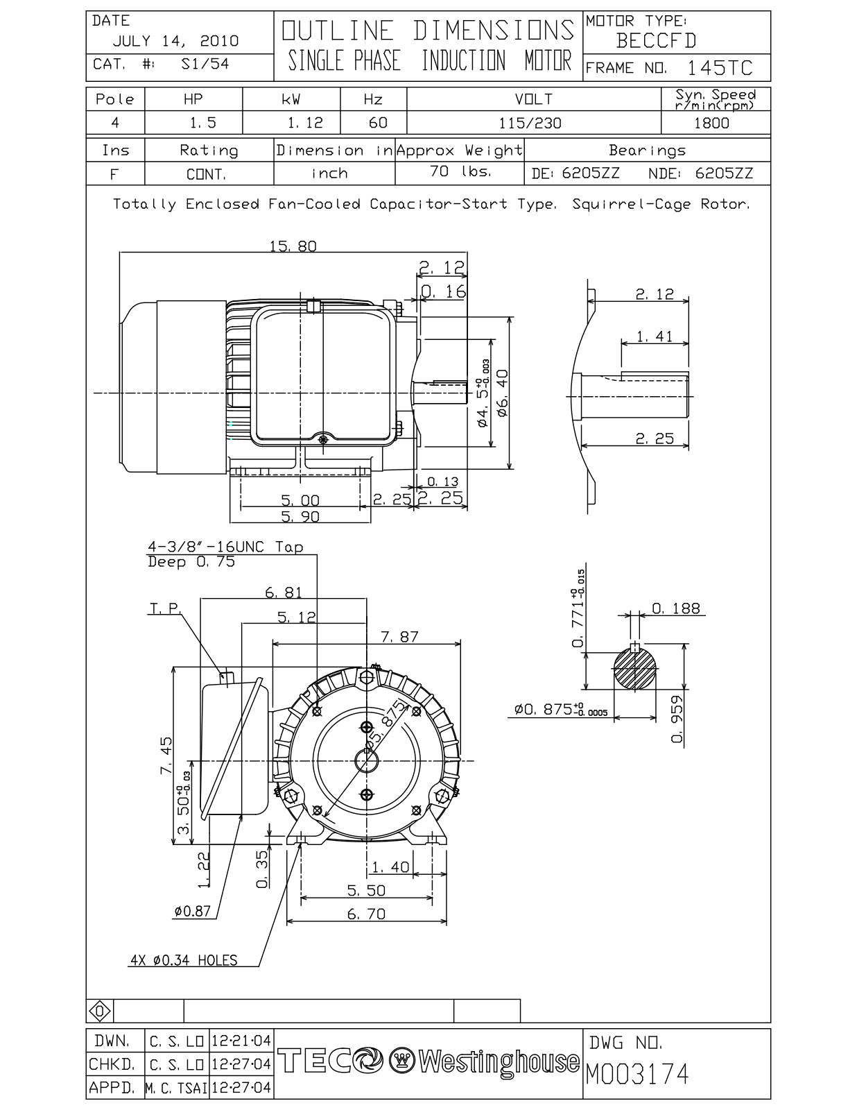 Teco S1/54C Reference Drawing