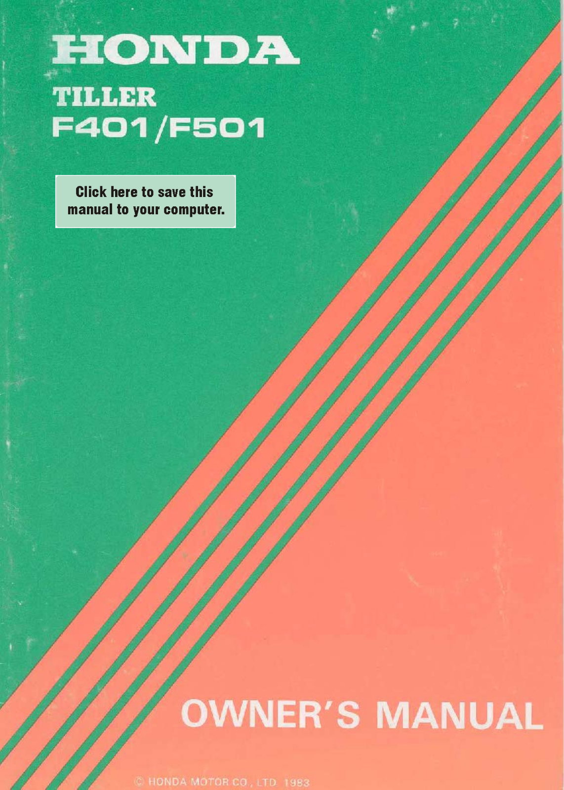 Honda F401, F501 Owner's Manual - ManualMachine.com